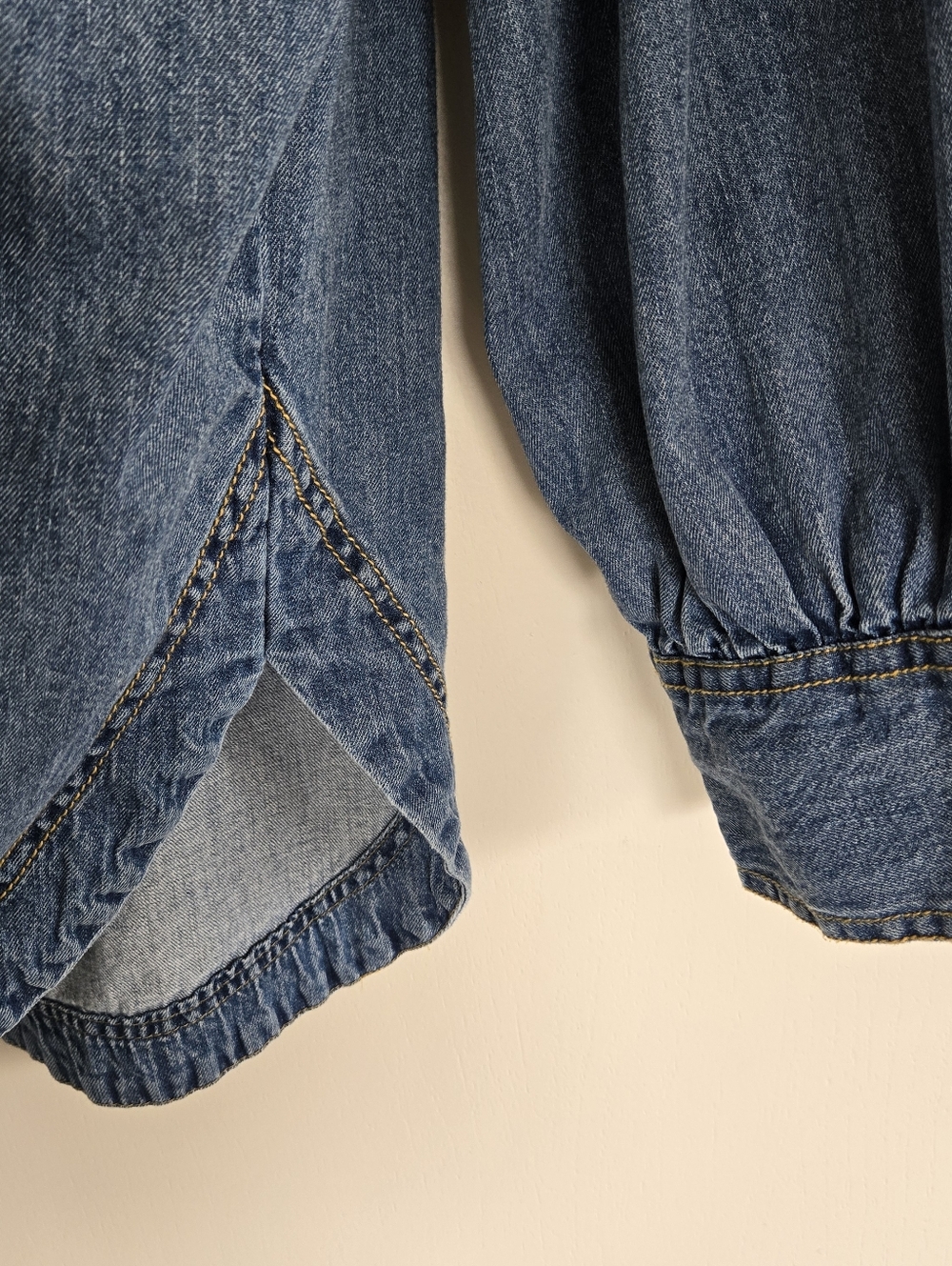 Pilcro Denim Button-Up Shirt with Frilly Prairie Collar Women's L - Picture 4 of 12